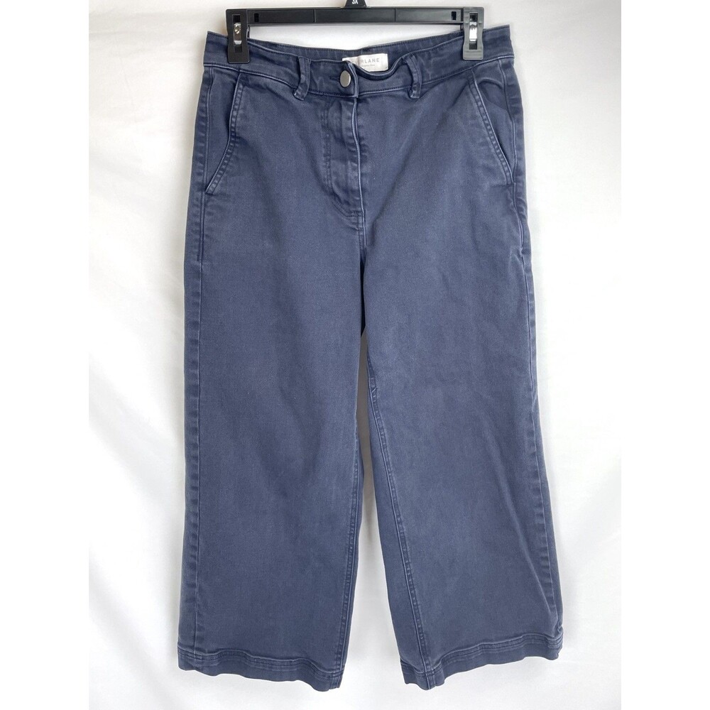 Everlane Pants Women Size 8‎ Blue Wide Leg Crop Chino Preppy Cotton